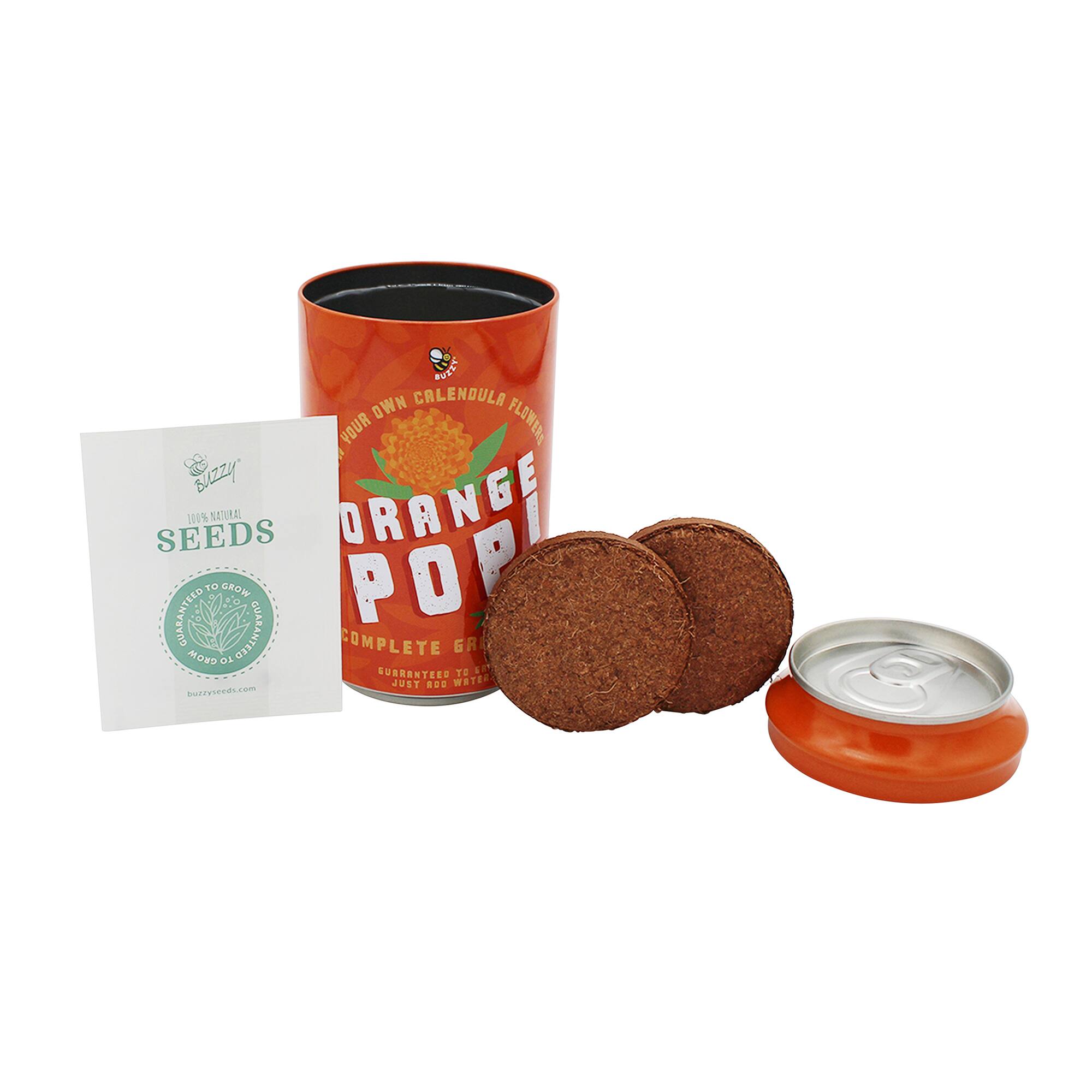 Buzzy® Calendula Flower Soda Can Complete Grow Kit